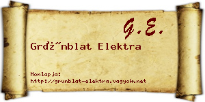 Grünblat Elektra névjegykártya
